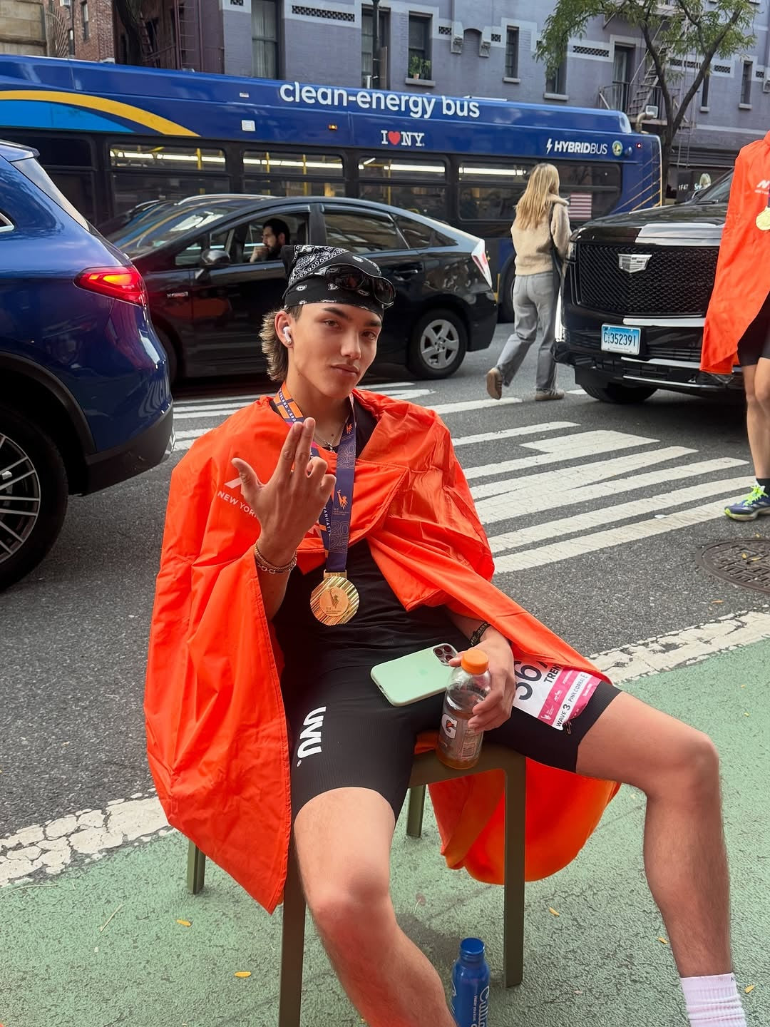 A customer wearing LAST YEAR IN NEW YORK: